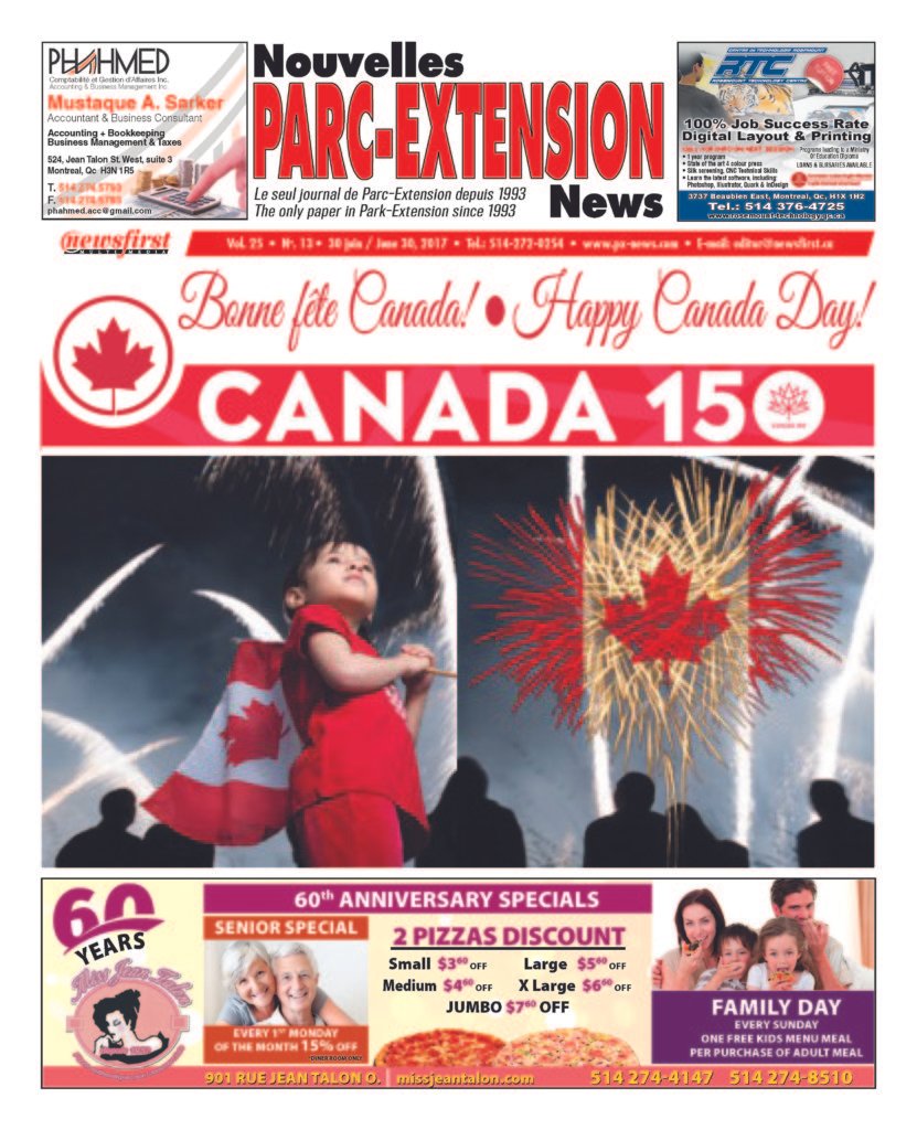 Front page image of the Parc-Extension News Volume 25-13