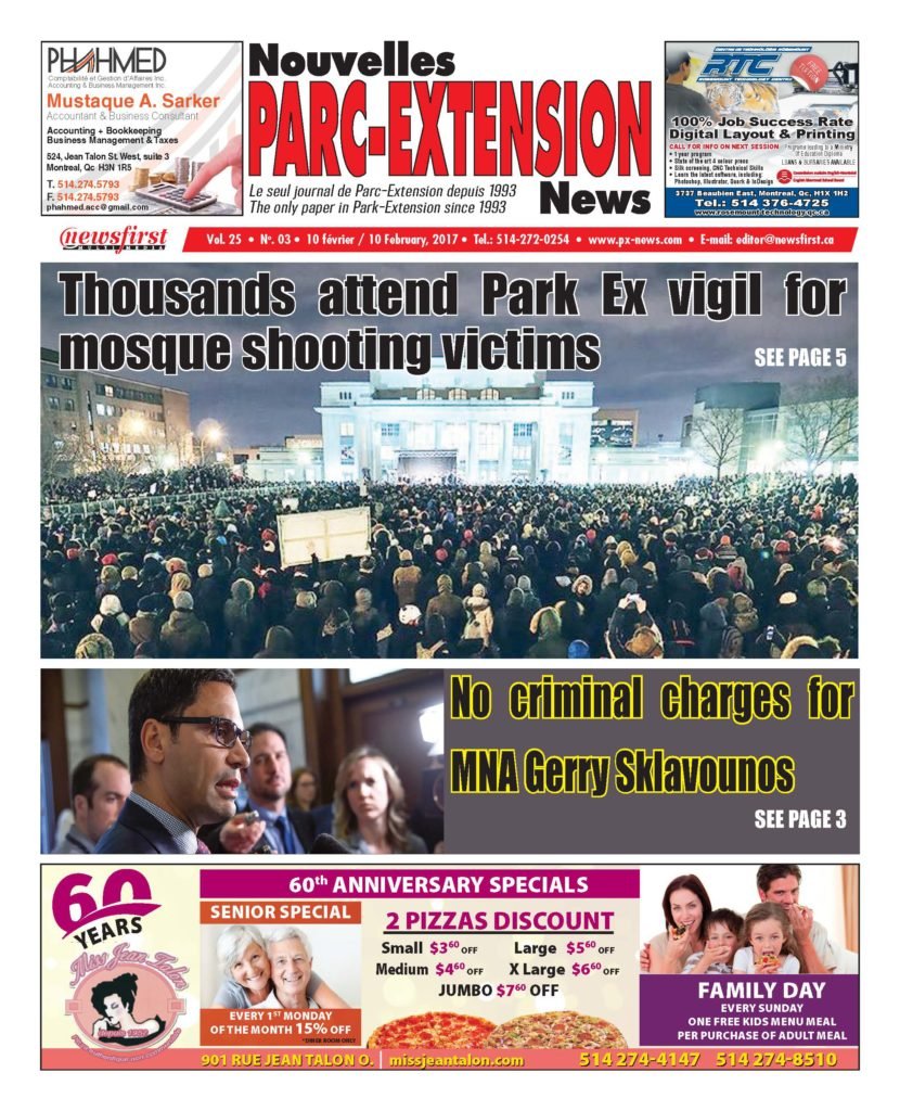 Front page image of the Parc-Extension News Volume 25-3