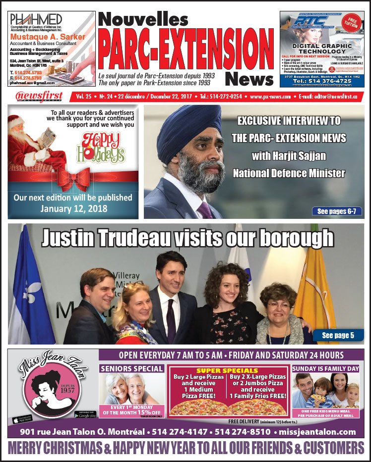 Front Page Image of the Parc Extension News
