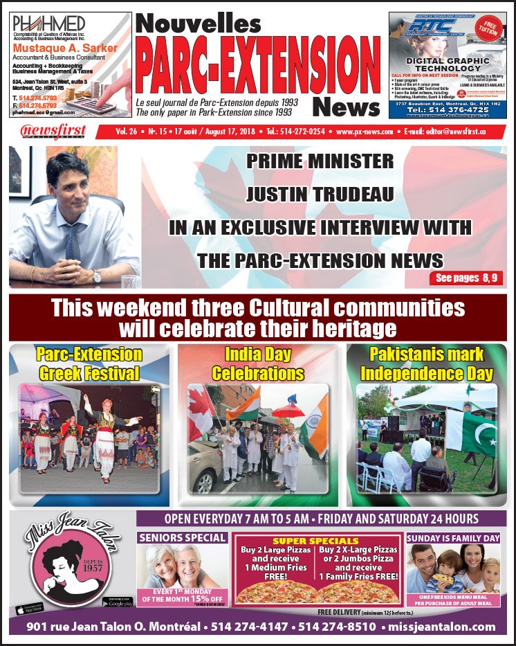 Front Page Image of the Parc Extension News 26-15