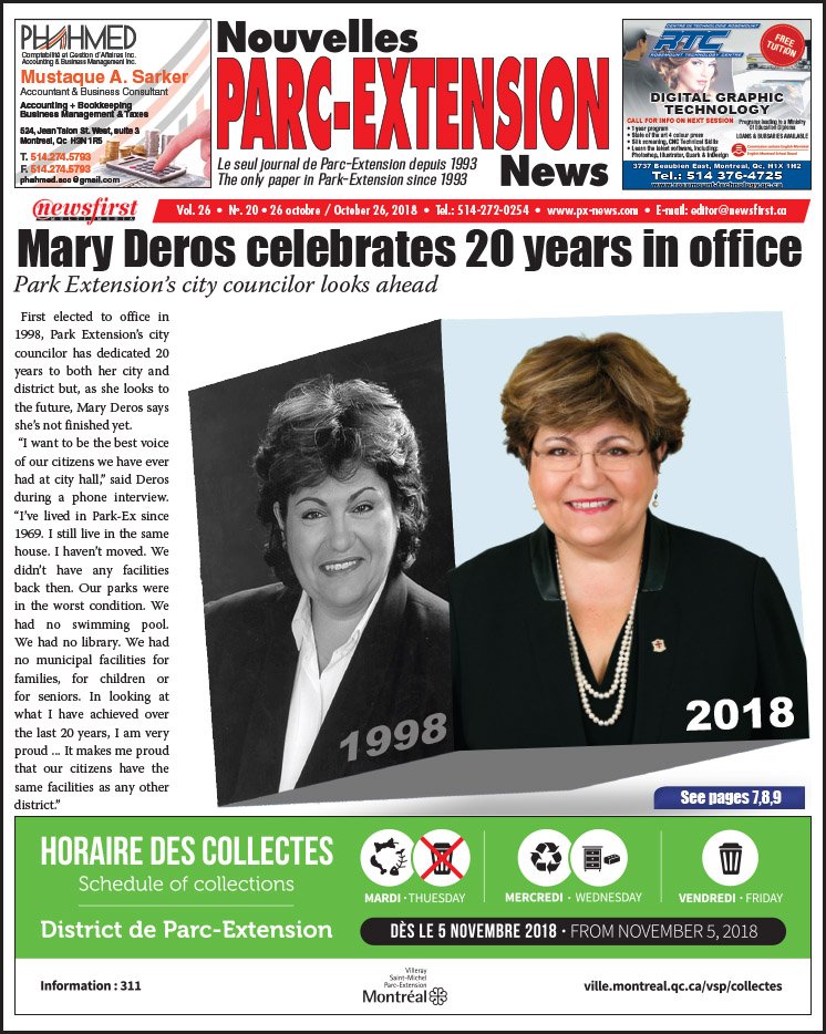 Front Page Image of the Parc Extension News 26-20.