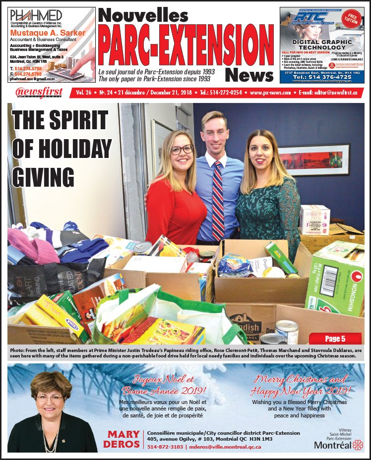 Front Page Image of the Parc Extension News 26-24.