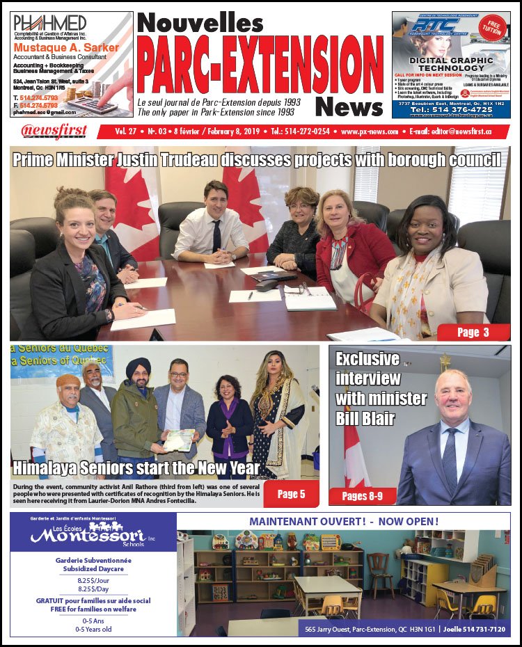 Front Page Image of the Parc Extension News 27-03.
