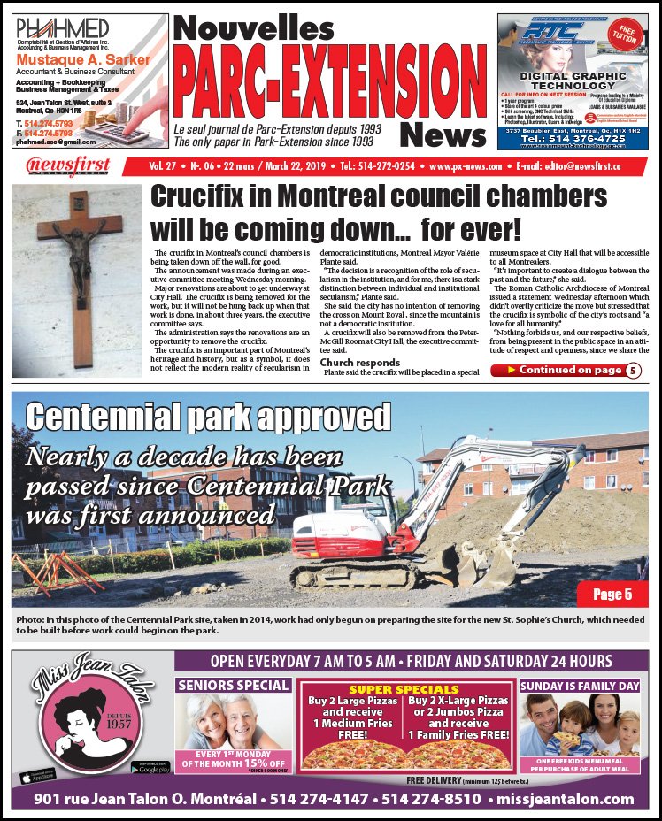 Front Page Image of the Parc Extension News 27-06.