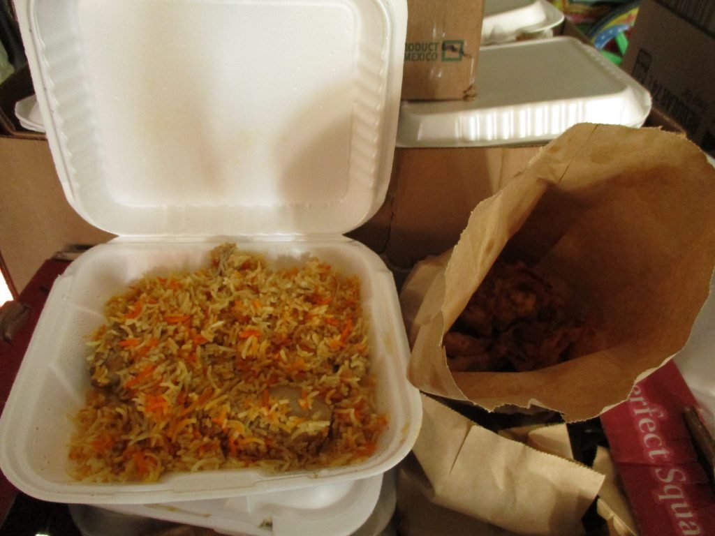 Biryani and snacks prepared for distribution. Photo: Avleen K Mokha