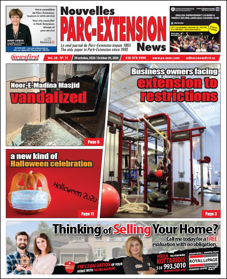 Parc-Extension News. front page image.