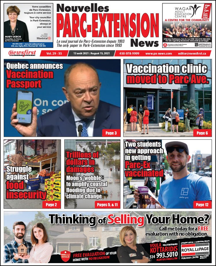 Parc-Extension News. front page image.