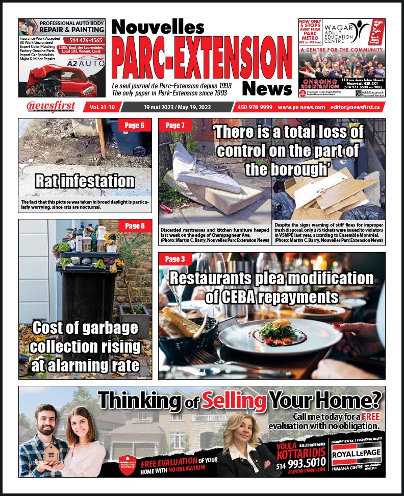 Parc-Extension News front page image.