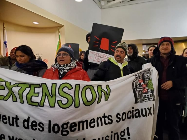 Community organizers protesting for tenants' rights in February, 2020. Photo: CAPE