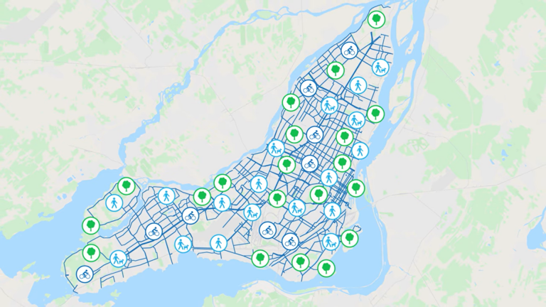 The City of Montreal aims to build total of 327 km of new pedestrian and bicycle paths this summer.