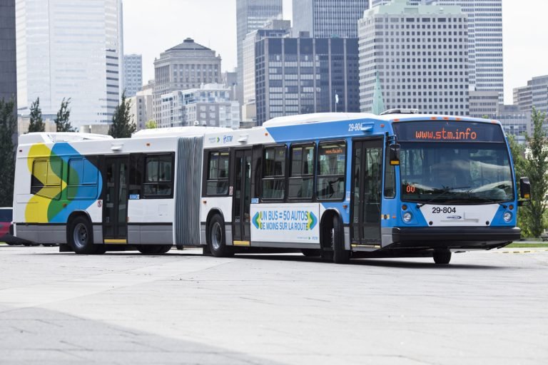 STM bus in the city of Montreal.