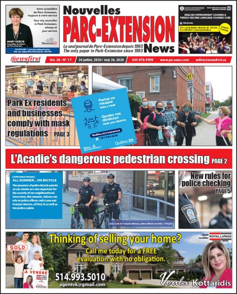 Parc-Extension News. front page image.