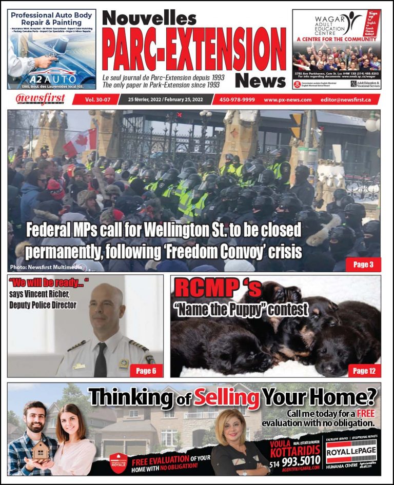 Parc-Extension News front page image.