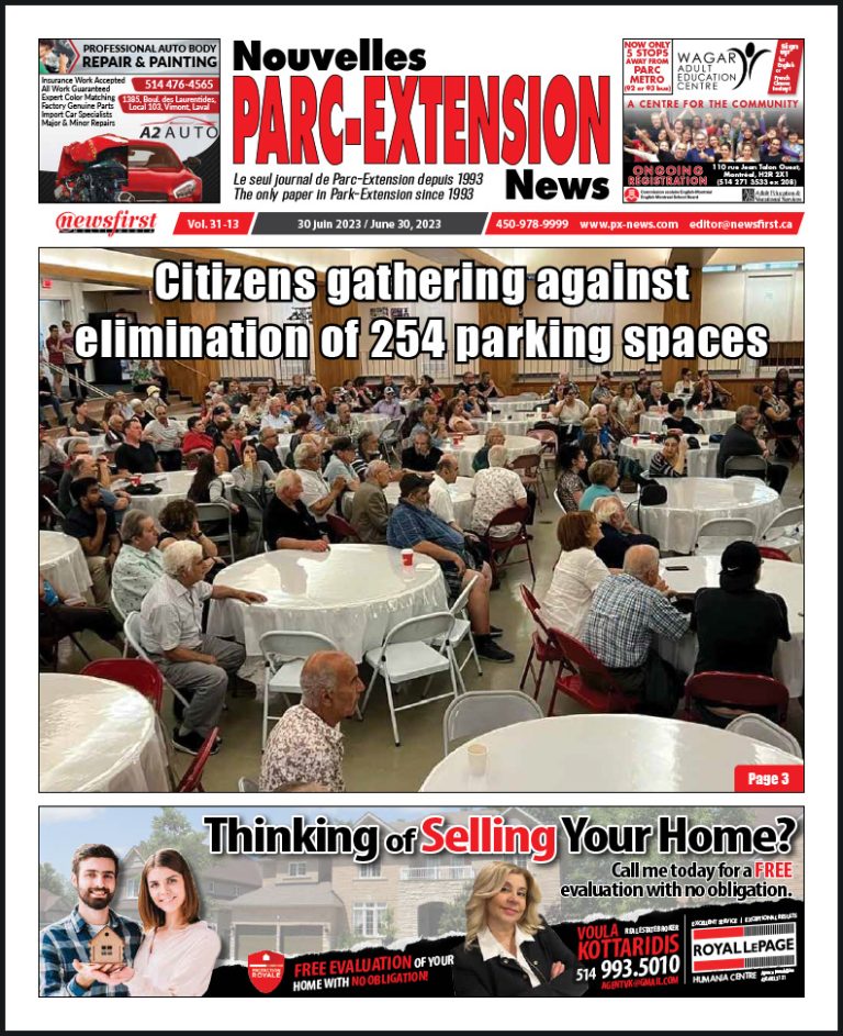 Parc-Extension News front page image.