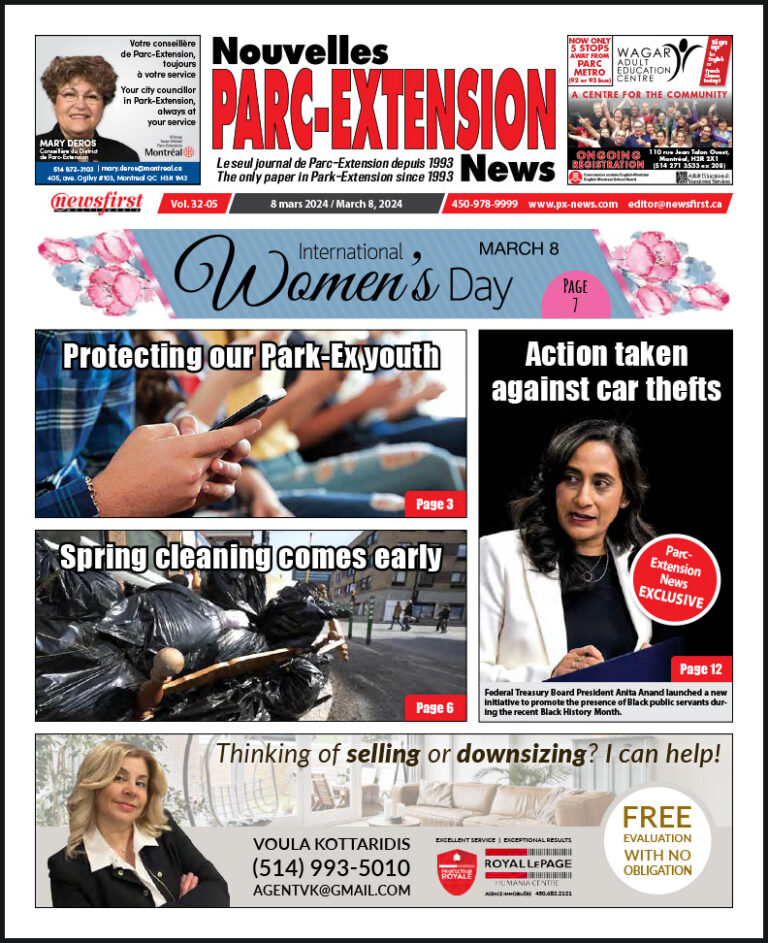 Parc-Extension News front page image.