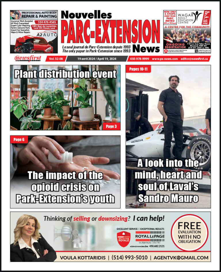 Parc-Extension News front page image.