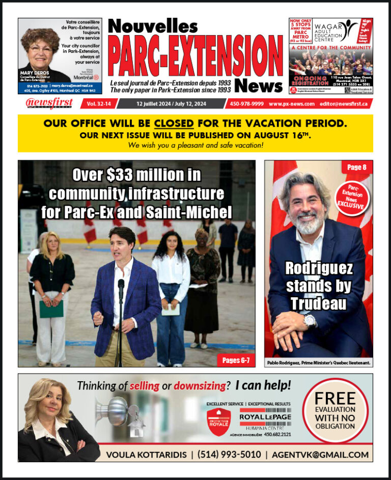 Parc-Extension News front page image.