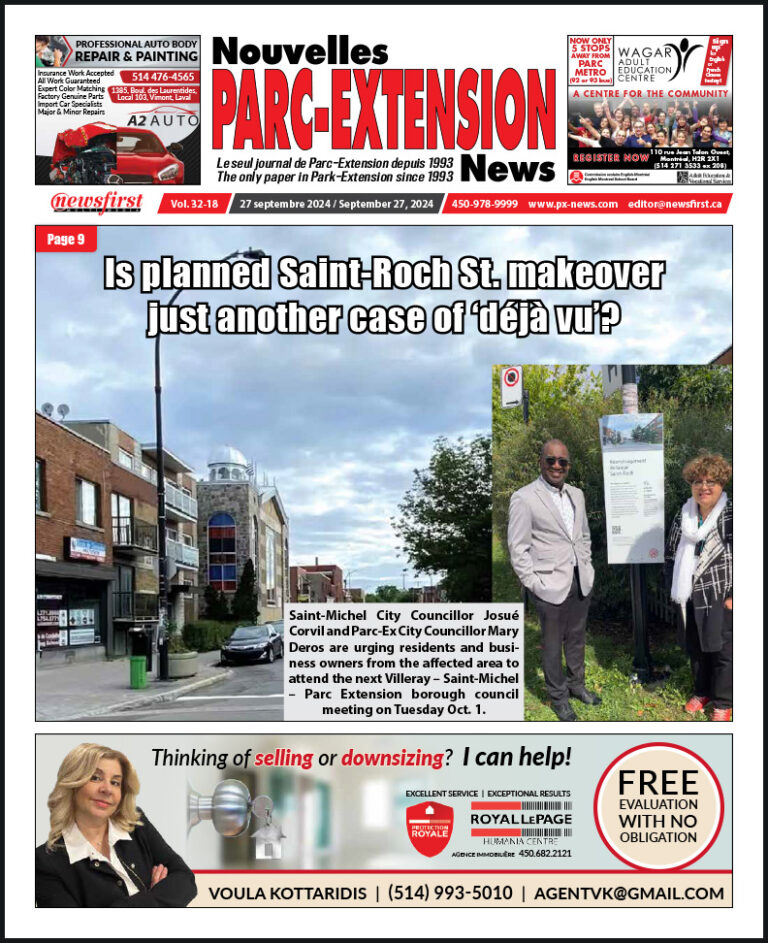 Parc-Extension News front page image.