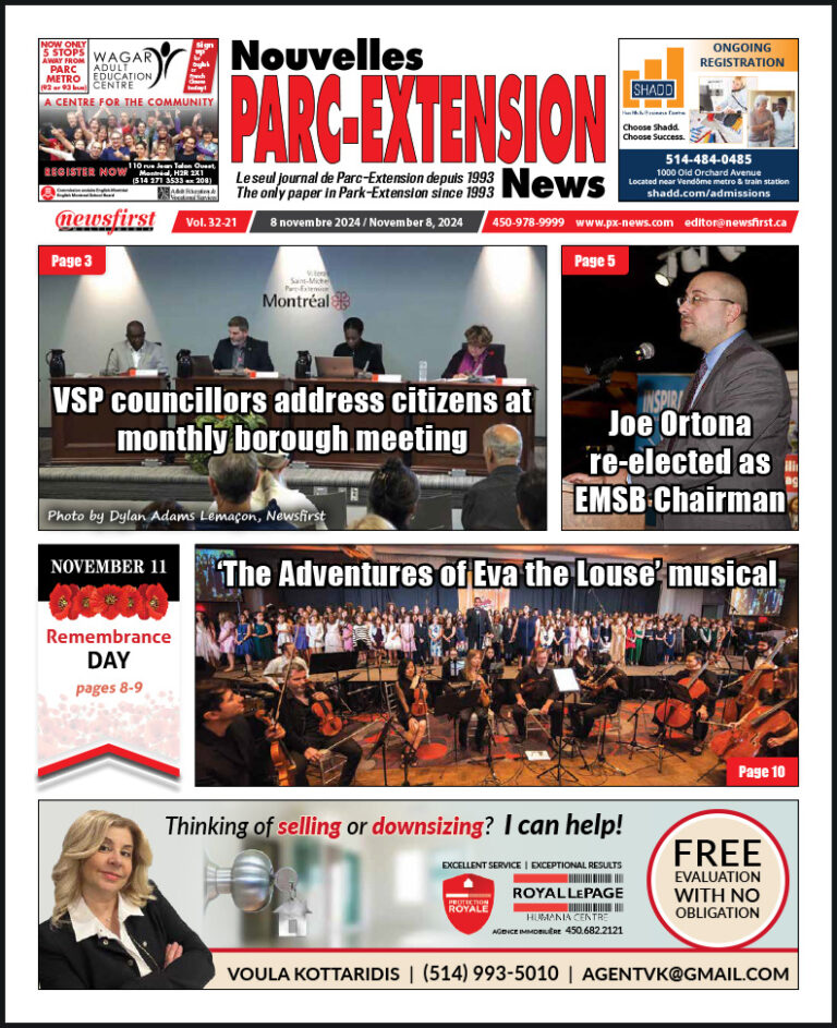 Parc-Extension News front page image.