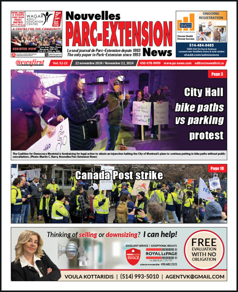 Parc-Extension News front page image.