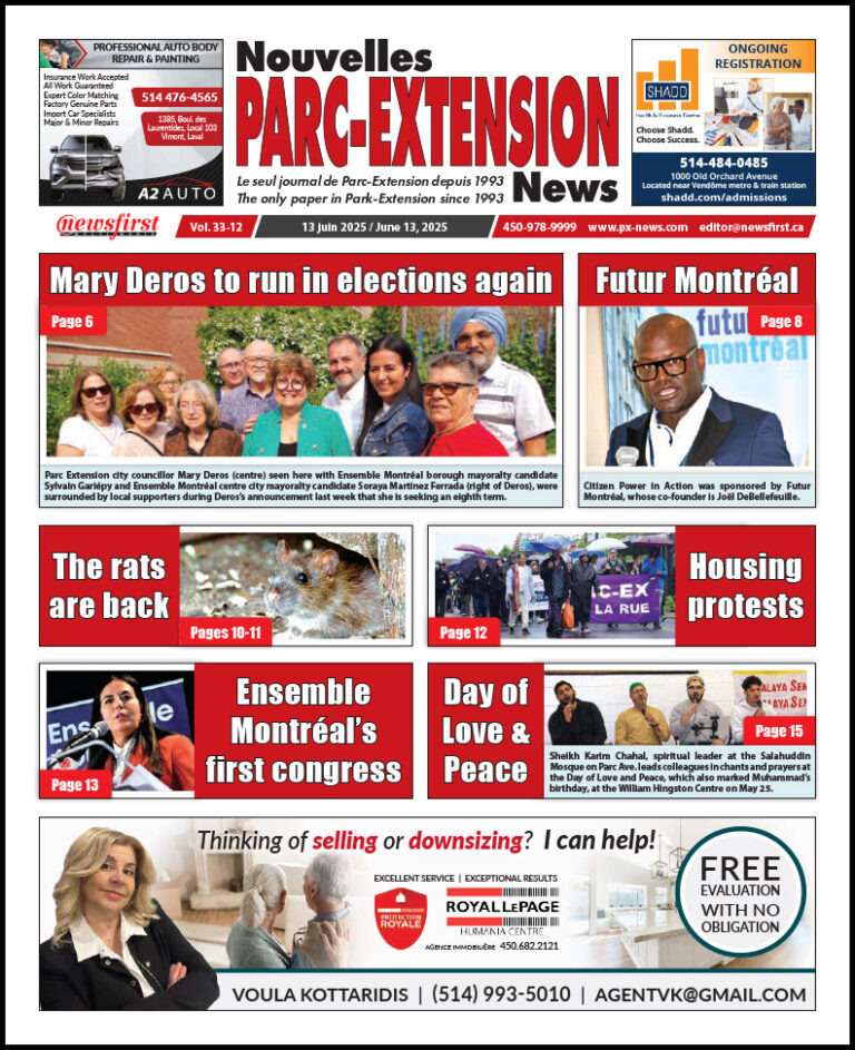Parc-Extension News front page image.