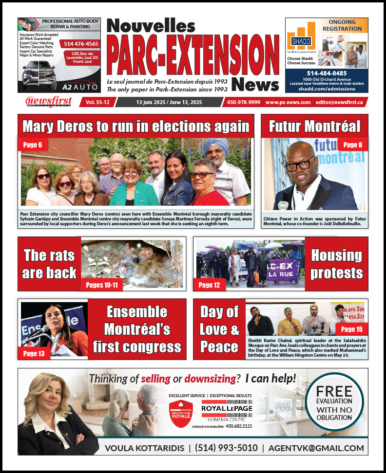 Parc-Extension News front page image.