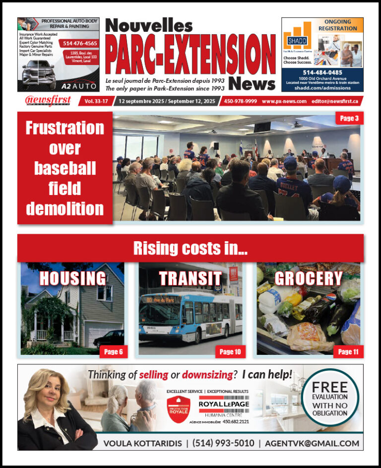 Parc-Extension News front page image.