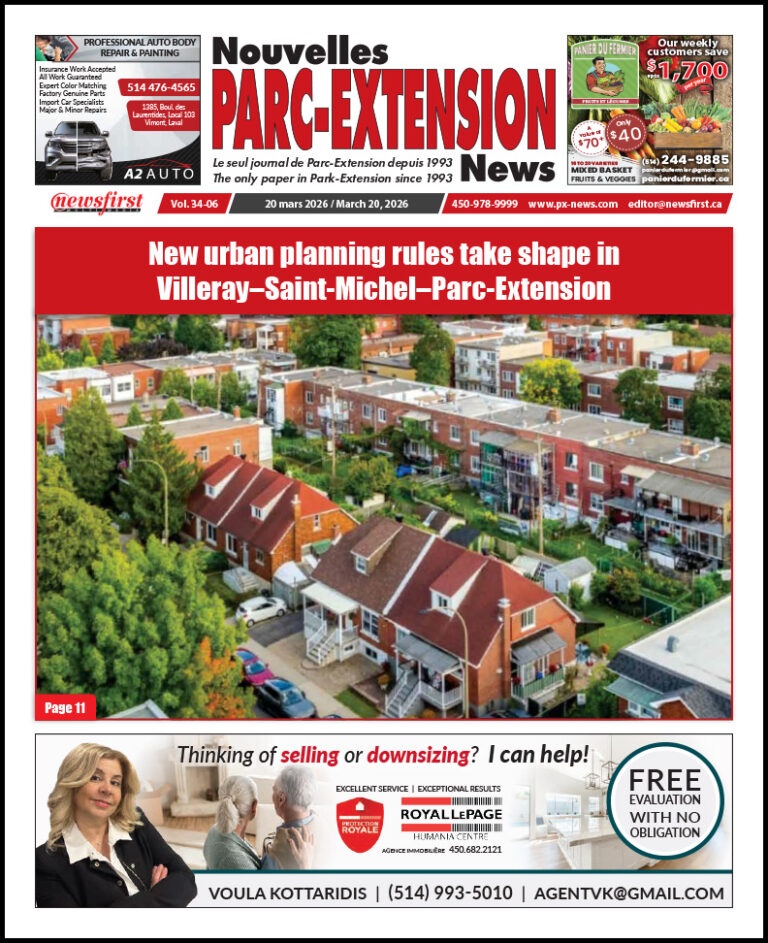 Parc-Extension News front page image.