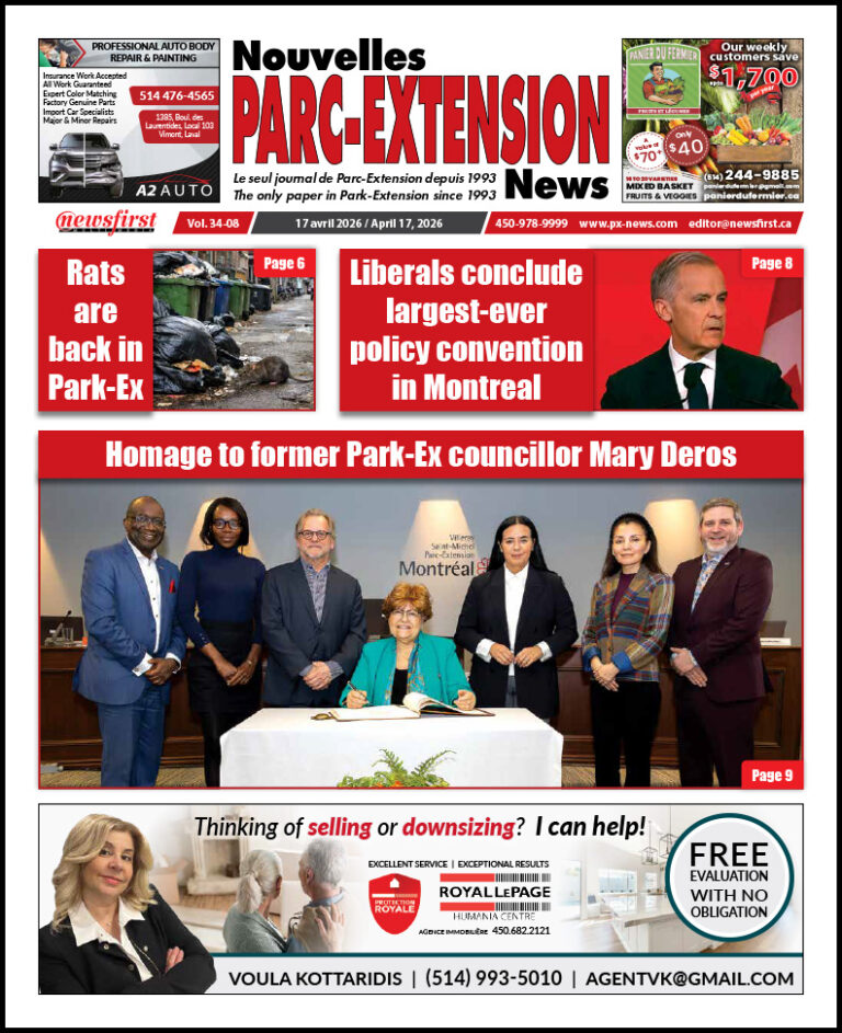 Parc-Extension News front page image.