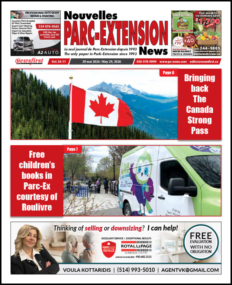 Parc-Extension News front page image.